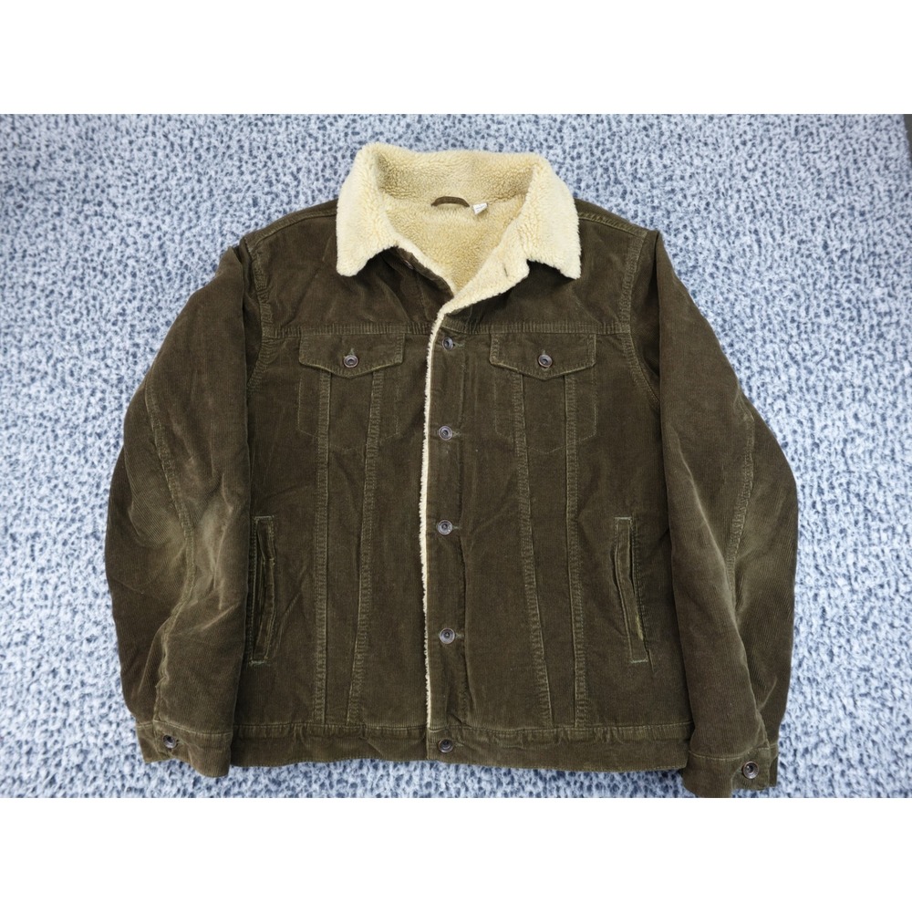 Mavi Corduroy Sherpa Lined Trucker Jacket Mens Large Brown‎ Good